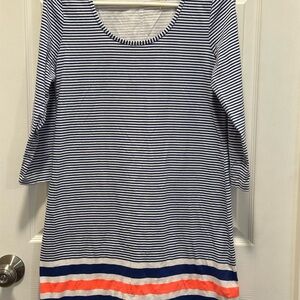 Lilly Pulitzer Dress Size Medium Striped Blue White Coral